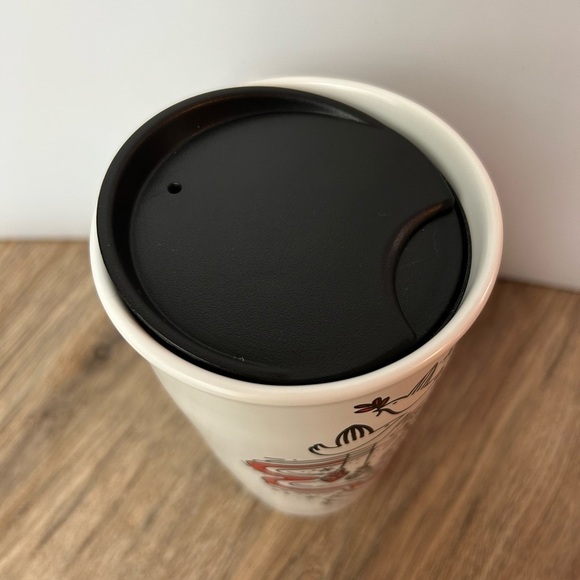 Starbucks 2017 Holiday Scene Ceramic Red Cup Tumbler 12 oz - Picture 4 of 8